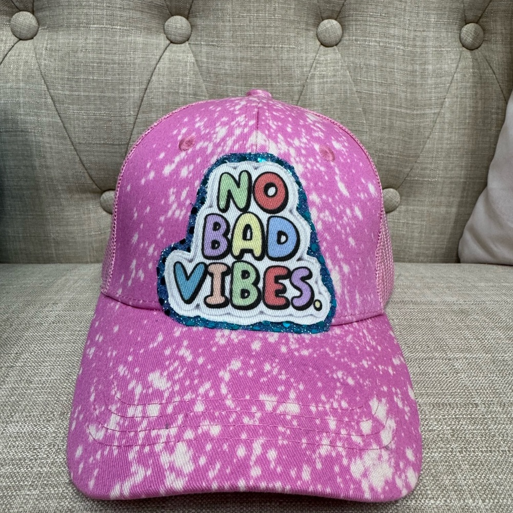 Pink Tie-Dye 'No Bad Vibes' Cap